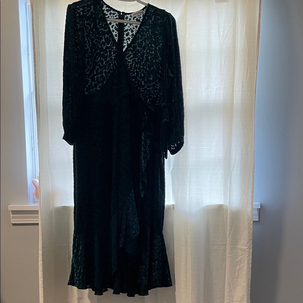Calvin Klein Black Lace Long Sleeve Dress